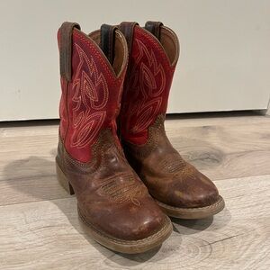 Justin Kid Western Cowboy Square-Toe Boots - size 11D